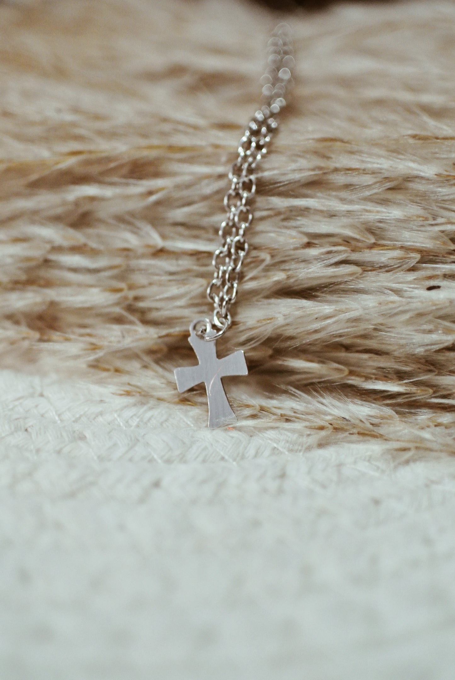 Silver Cross Charm Necklace