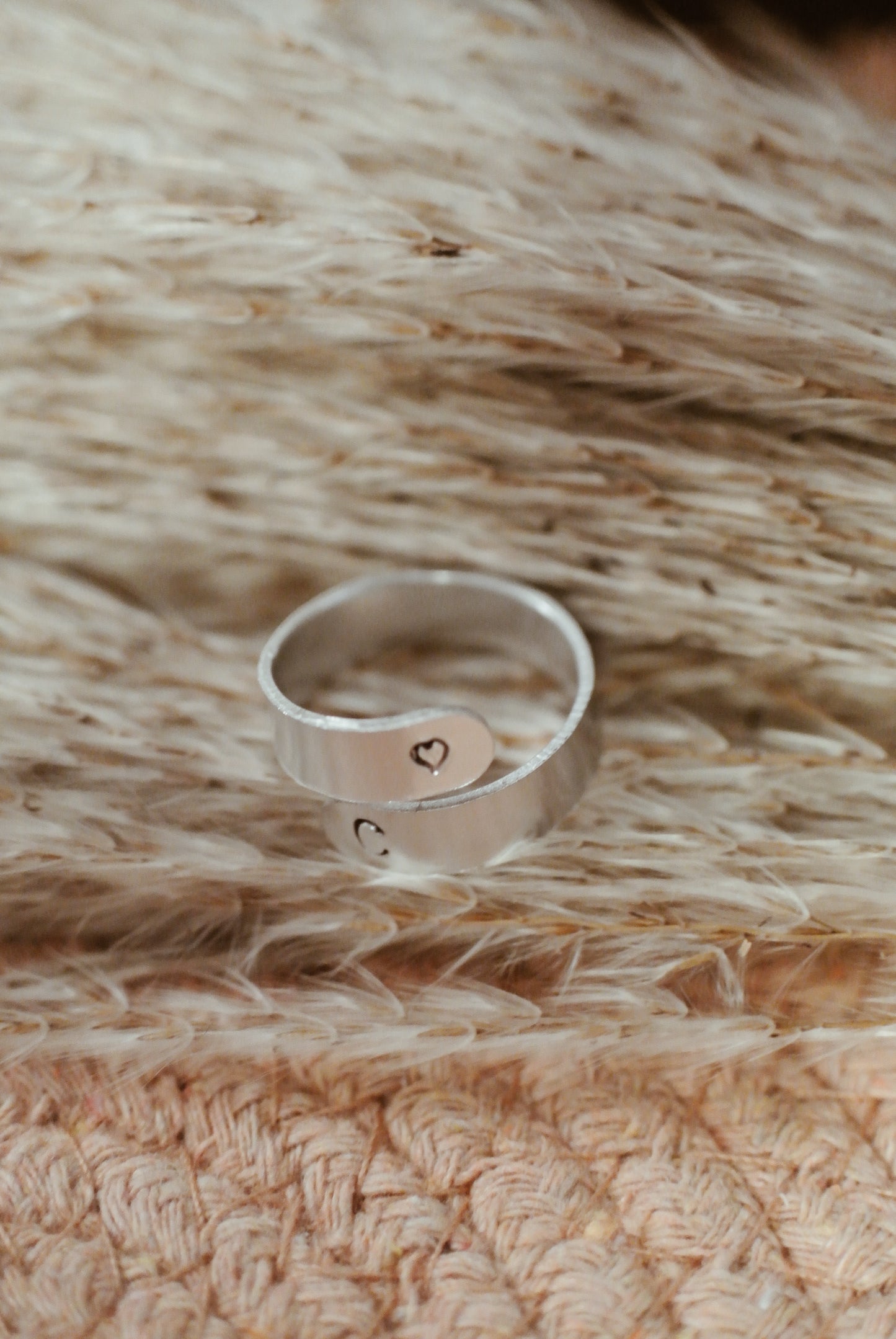 Initial + Symbol Wrap Ring