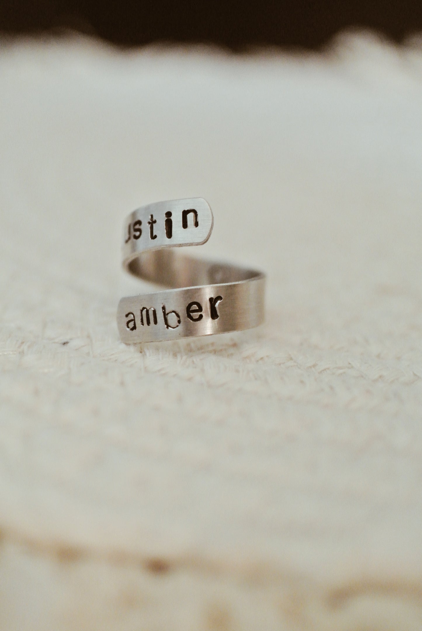 Custom Name w/ heart Wrap Ring