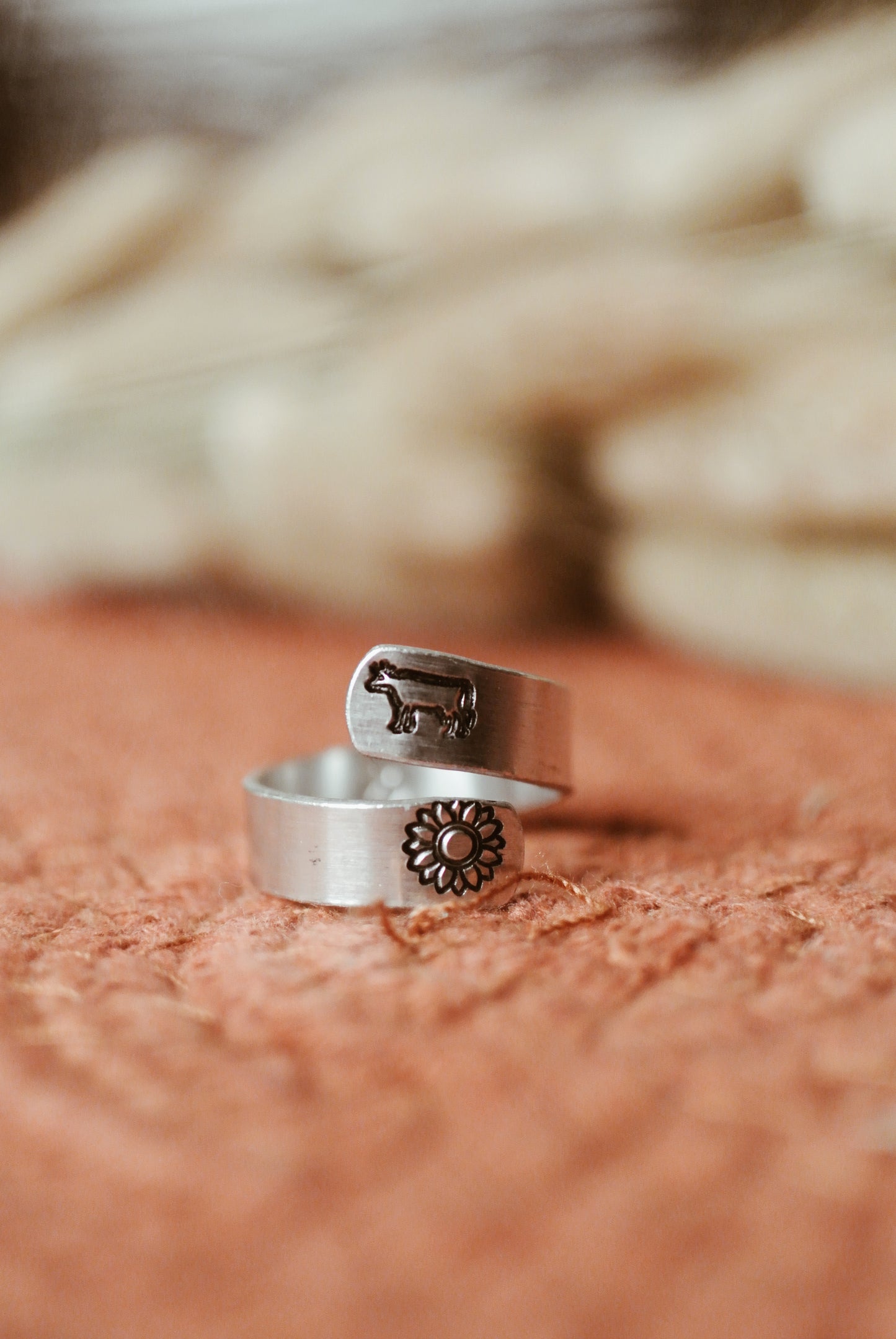 Cow + Flower Wrap Ring