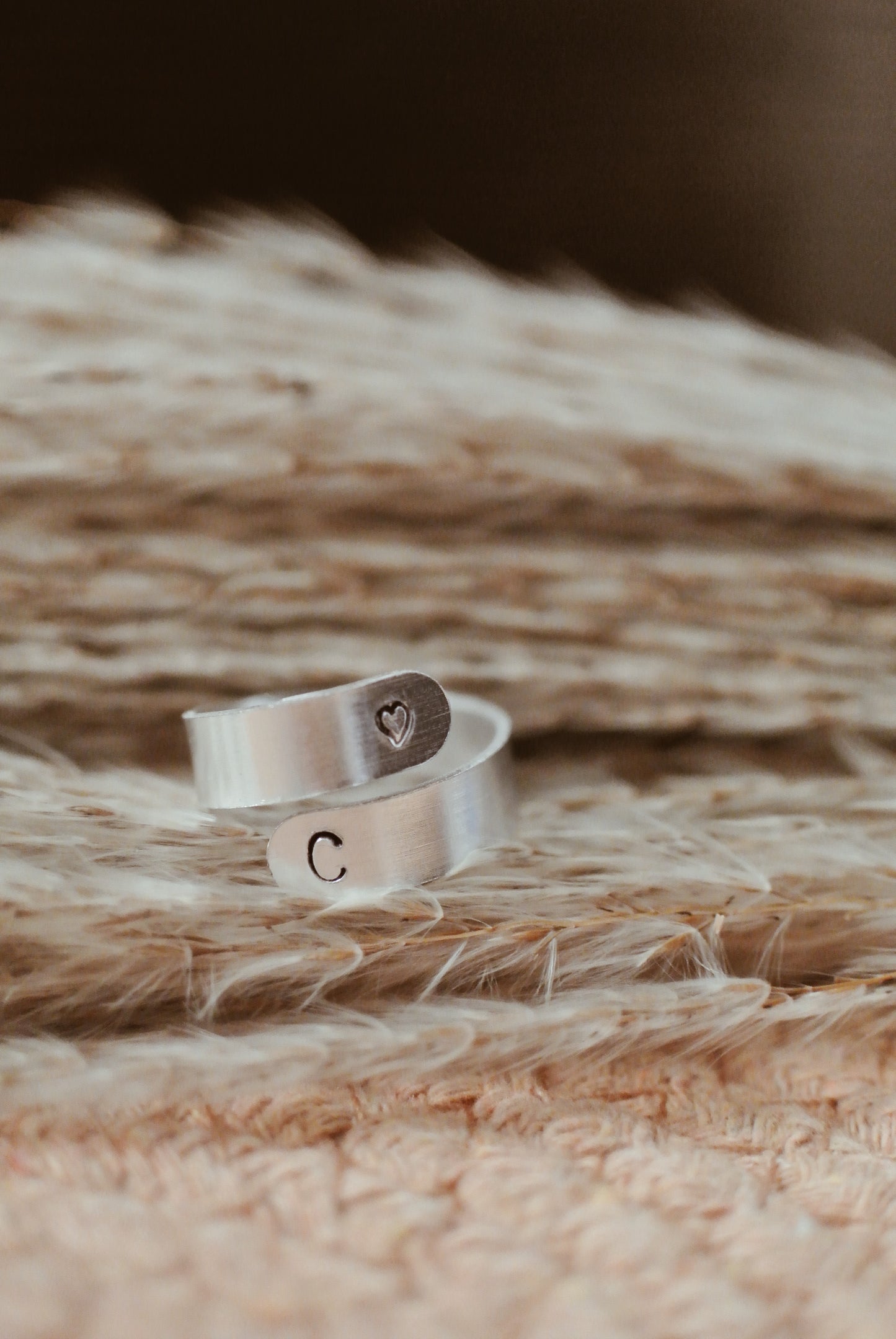 Initial + Symbol Wrap Ring